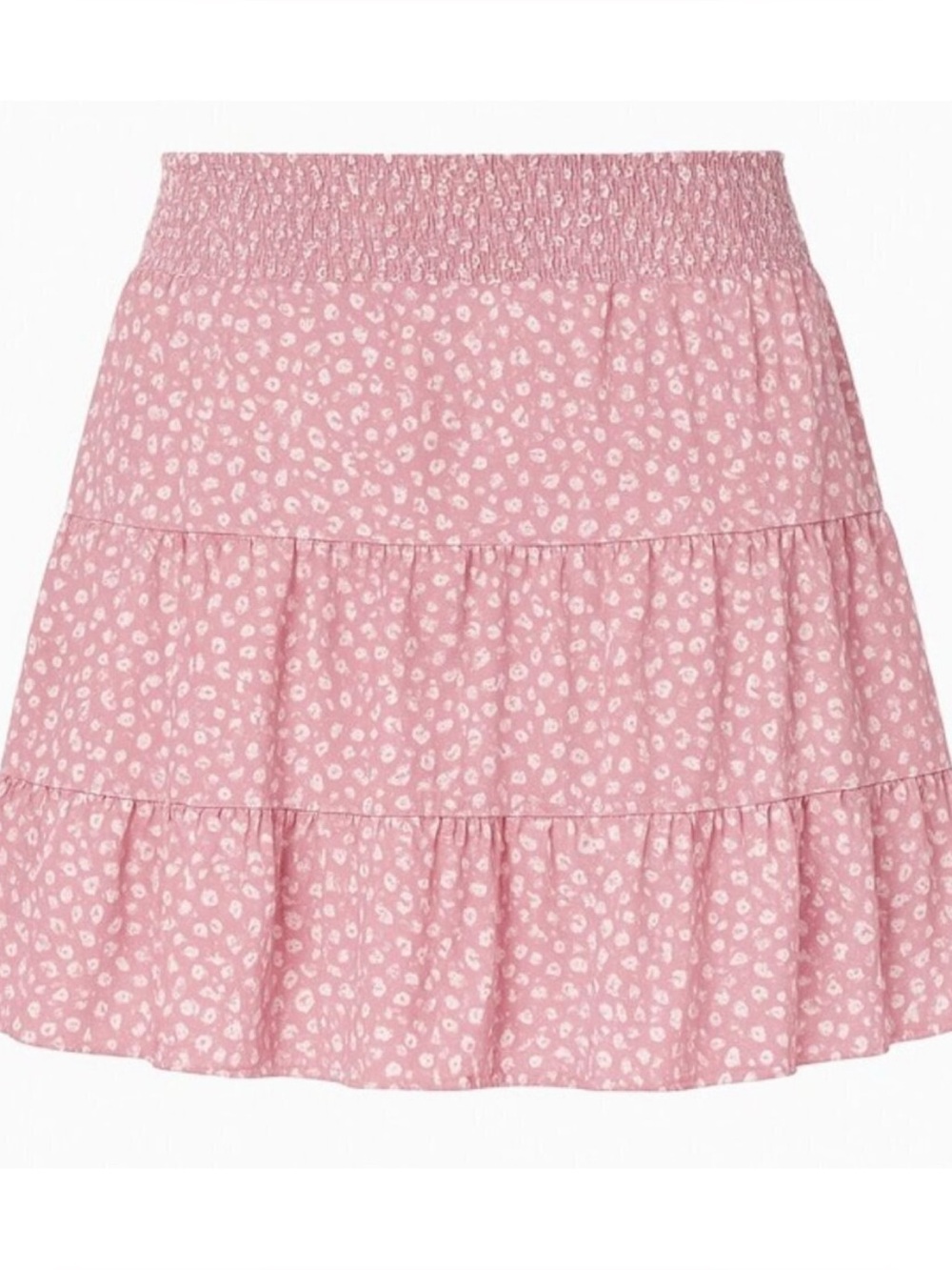 Hollister Ultra High Rise Smocked Waist Ditsy Floral Tiered Mini Skirt